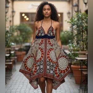 Pookie & Sebastian Spaghetti Strap Dress